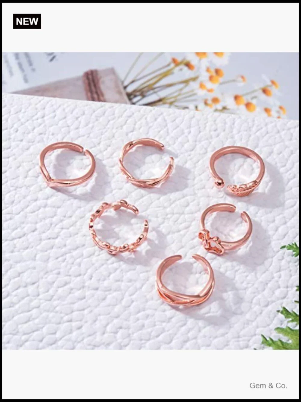 12 Piece Gold Toe Ring Set - Flower Arrow Band Open Tail Toe Rings Women